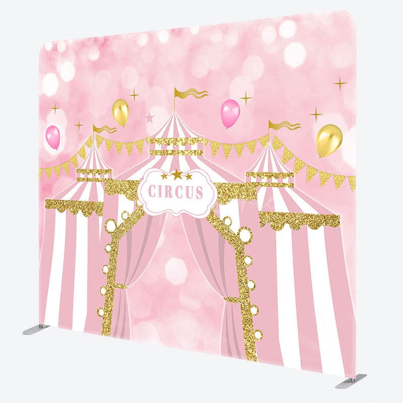 Aperturee - Aperturee Fairy Bokeh Pink Circus Tent Pillow Cover Backdrop