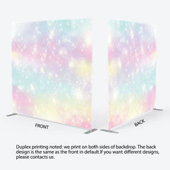 Aperturee - Aperturee Fairy Rainbow Sparkle Party Pillow Cover Backdrop