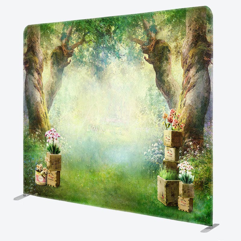 Aperturee - Aperturee Fairy Tale Forest Tree Birthday Pillow Case Backdrop