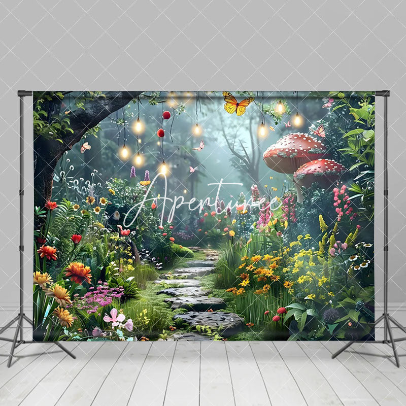 Aperturee - Aperturee Fairyland Greeny Magical Forest Spring Photo Backdrop