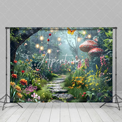Aperturee - Aperturee Fairyland Greeny Magical Forest Spring Photo Backdrop