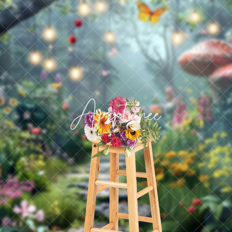 Aperturee - Aperturee Fairyland Greeny Magical Forest Spring Photo Backdrop