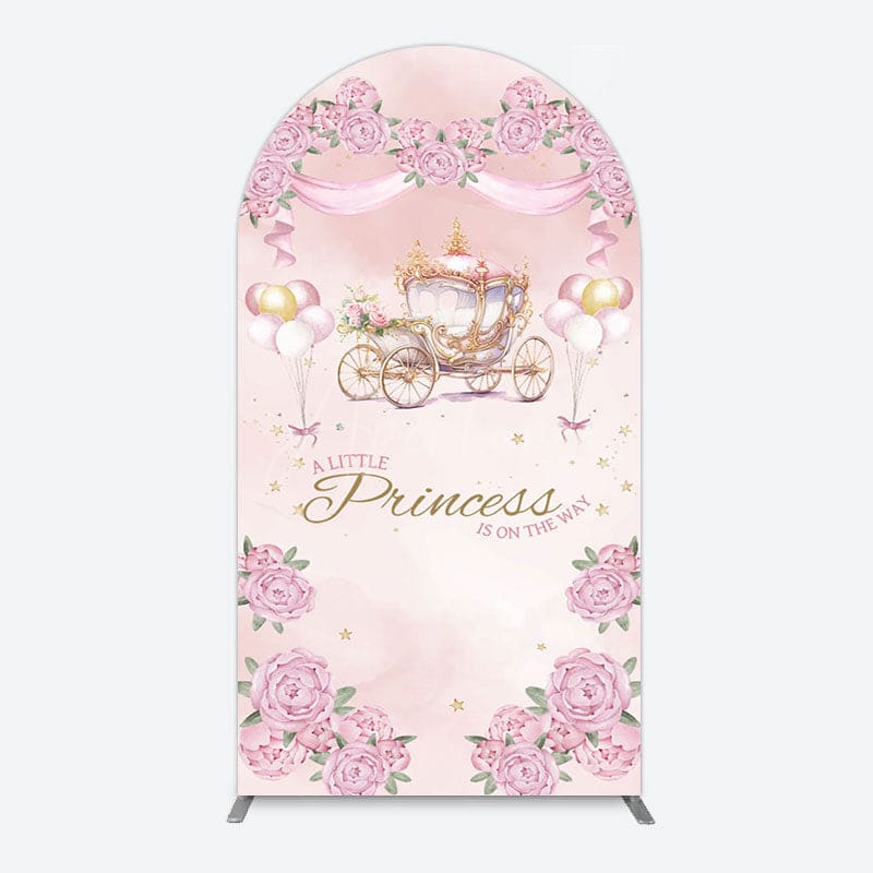 Aperturee - Aperturee Fairytale Princess Carriage Baby Shower Arch Backdrop