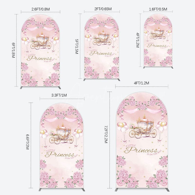 Aperturee - Aperturee Fairytale Princess Carriage Baby Shower Arch Backdrop