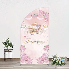 Aperturee - Aperturee Fairytale Princess Carriage Baby Shower Half Moon Arch Backdrop