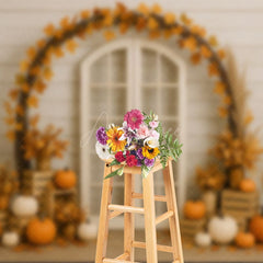 Aperturee - Aperturee Fall Accent Doors Pumpkin Sweet Cake Smash Backdrop