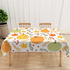 Aperturee - Aperturee Fall Harvest Pumpkin Patch Rectangle Tablecloth for Thanksgiving Dinner and Autumn Themed Party Decor