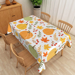 Aperturee - Aperturee Fall Harvest Pumpkin Patch Rectangle Tablecloth for Thanksgiving Dinner and Autumn Themed Party Decor