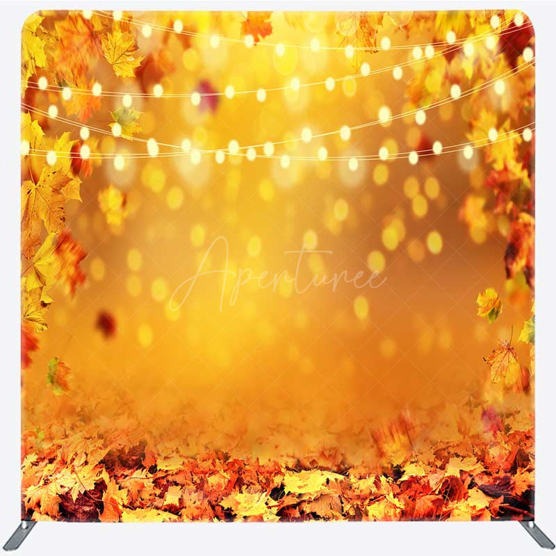 Aperturee - Aperturee Fall Leaves Bokeh Double-Sided Tension Fabric Backdrop
