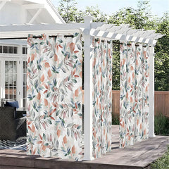 Aperturee - Aperturee Fall Leaves Fresh Waterproof Printed Outdoor Curtains