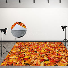 Aperturee - Aperturee Fallen Leaf Over The Ground Fabric Floor Backdrop