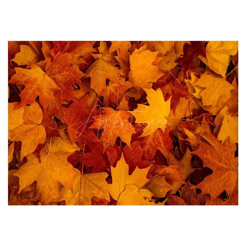 Aperturee - Aperturee Fallen Maple Leaves Autumn Photo Rubber Floor Mat