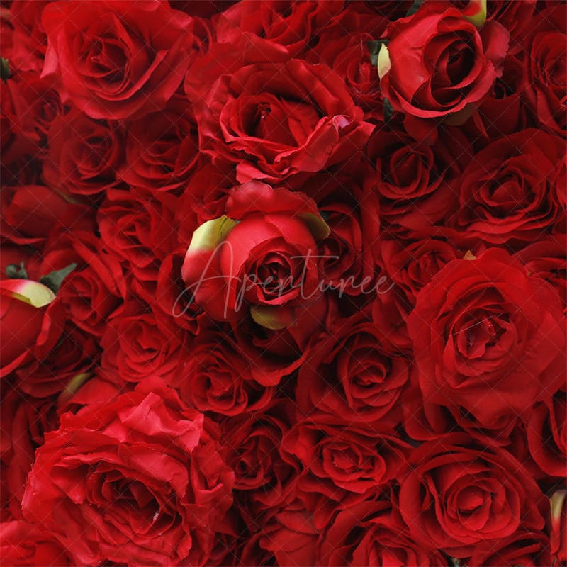 Aperturee - Aperturee Fashion Artificial Red Flower Wall Decor For Wedding