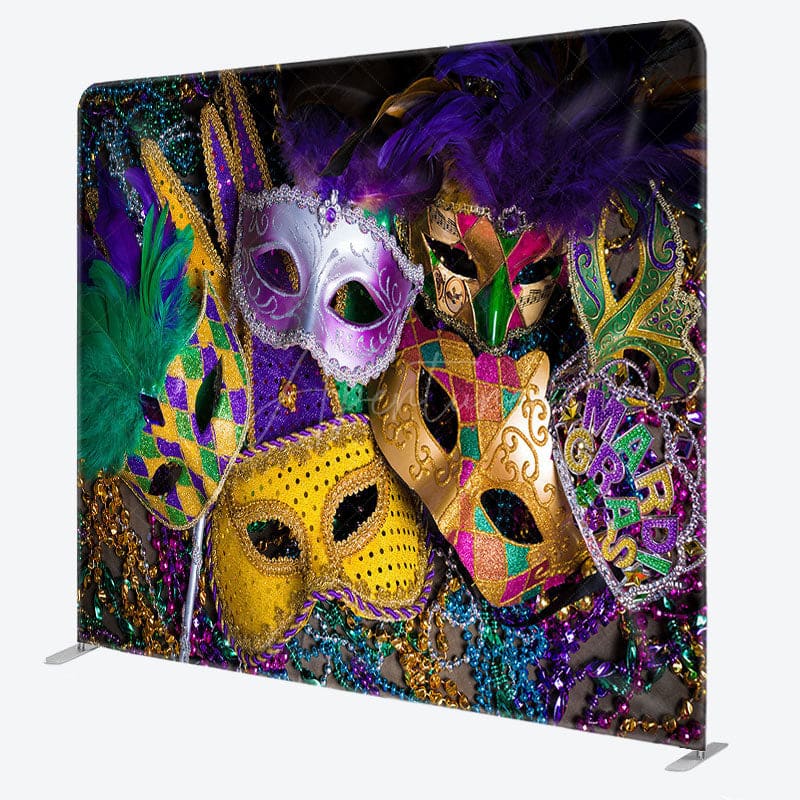 Aperturee - Aperturee Feather Mask Masquerade Party Pillow Case Backdrop