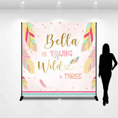 Aperturee - Aperturee Feathers Young Wild Three Custom Birthday Backdrop