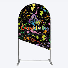 Aperturee Aperturee Feliz Cumplea?os Arch Backdrop Banner Colorful Paint Splatter Party Decor Spanish Happy Birthday Photo Prop