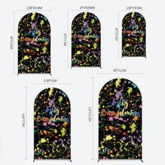 Aperturee Aperturee Feliz Cumplea?os Arch Backdrop Banner Colorful Paint Splatter Party Decor Spanish Happy Birthday Photo Prop
