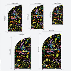 Aperturee Aperturee Feliz Cumplea?os Half Moon Arch Backdrop Banner Colorful Paint Splatter Party Decor Spanish Happy Birthday Photo Prop
