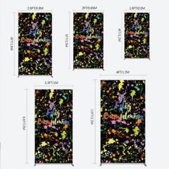 Aperturee Aperturee Feliz Cumplea?os Rectangle Backdrop Banner Colorful Paint Splatter Party Decor Spanish Happy Birthday Photo Prop