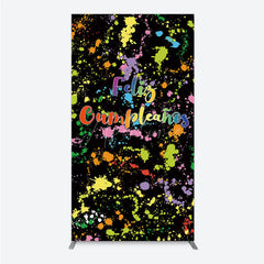 Aperturee Aperturee Feliz Cumplea?os Rectangle Backdrop Banner Colorful Paint Splatter Party Decor Spanish Happy Birthday Photo Prop