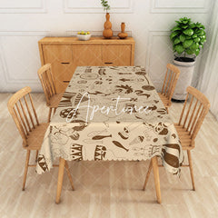 Aperturee - Aperturee Festival Vibe Multicharacter Rectangle Tablecloth