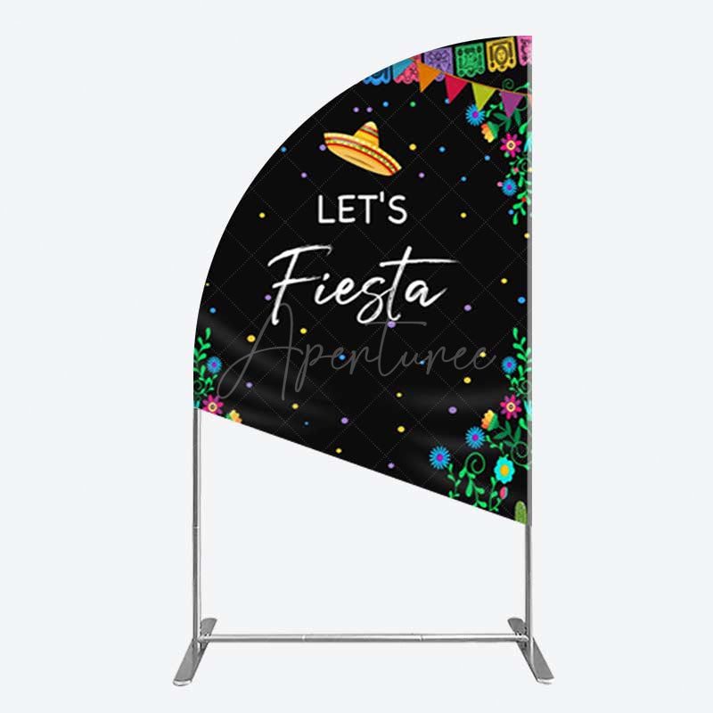 Aperturee Aperturee Fiesta Floral Mexican Decor Party Half Moon Arch Backdrop