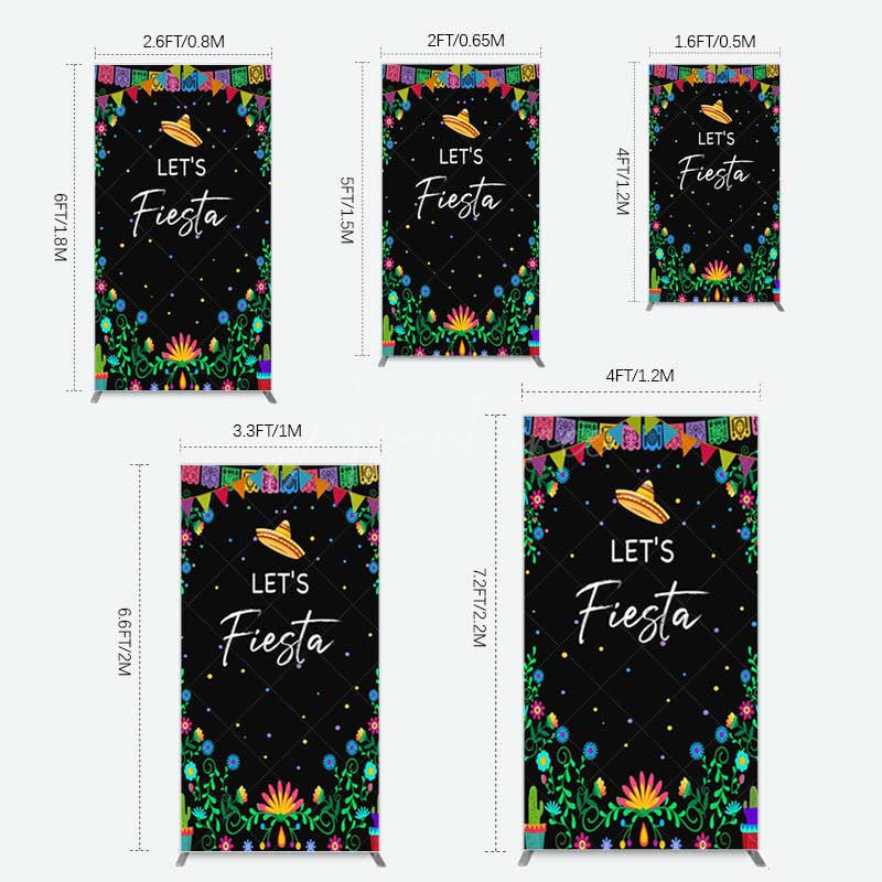Aperturee Aperturee Fiesta Floral Mexican Decor Party Rectangle Backdrop