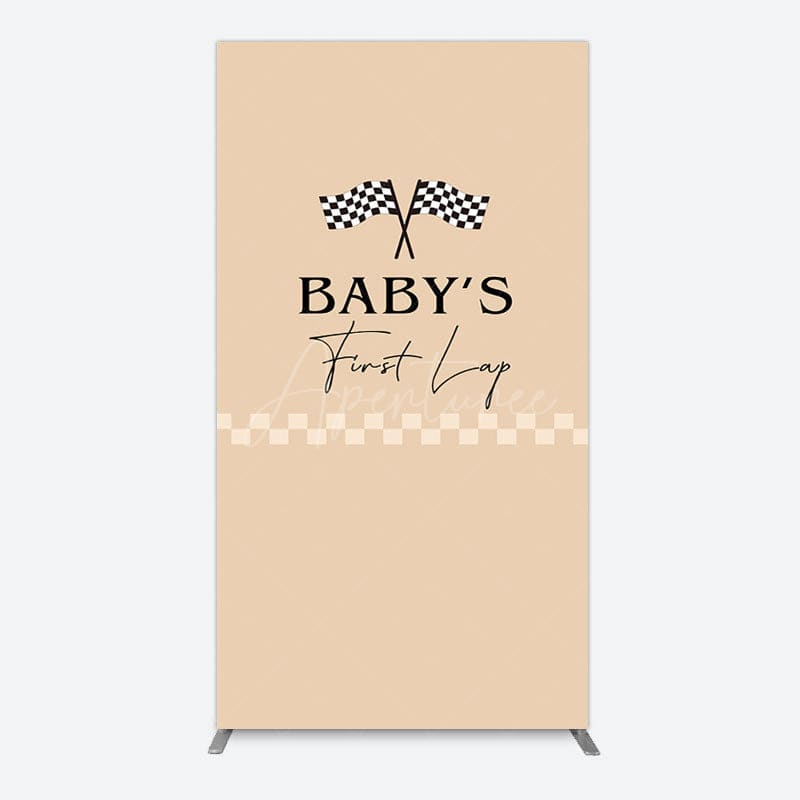 Aperturee - Aperturee First Lap Race Theme Sweet Birthday Rectangle Backdrop