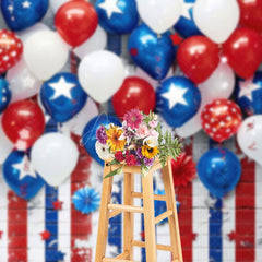 Aperturee - Aperturee Floating Balloon Stripes Celebration Photo Backdrop
