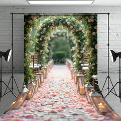 Aperturee - Aperturee Floral Arch Candle Pathway Wedding Sweep Backdrop