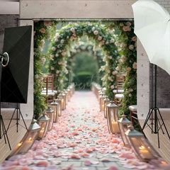 Aperturee - Aperturee Floral Arch Candle Pathway Wedding Sweep Backdrop