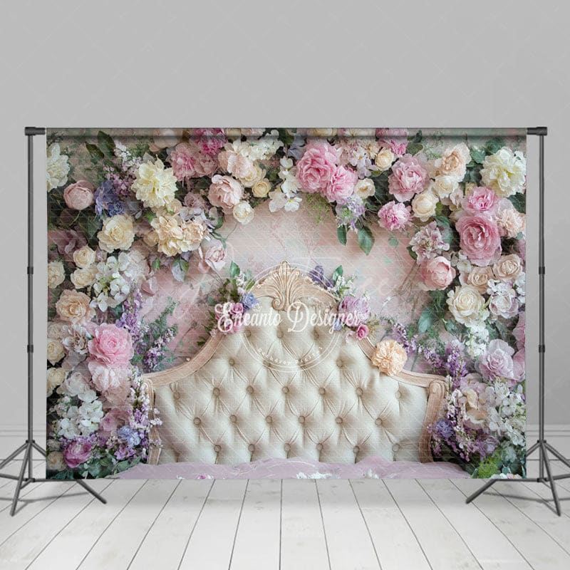 Aperturee - Aperturee Floral Arch Fresh Sweet Photo Headboard Backdrop