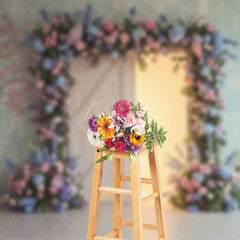 Aperturee - Aperturee Floral Arch Opening Door Sweet Wedding Backdrop