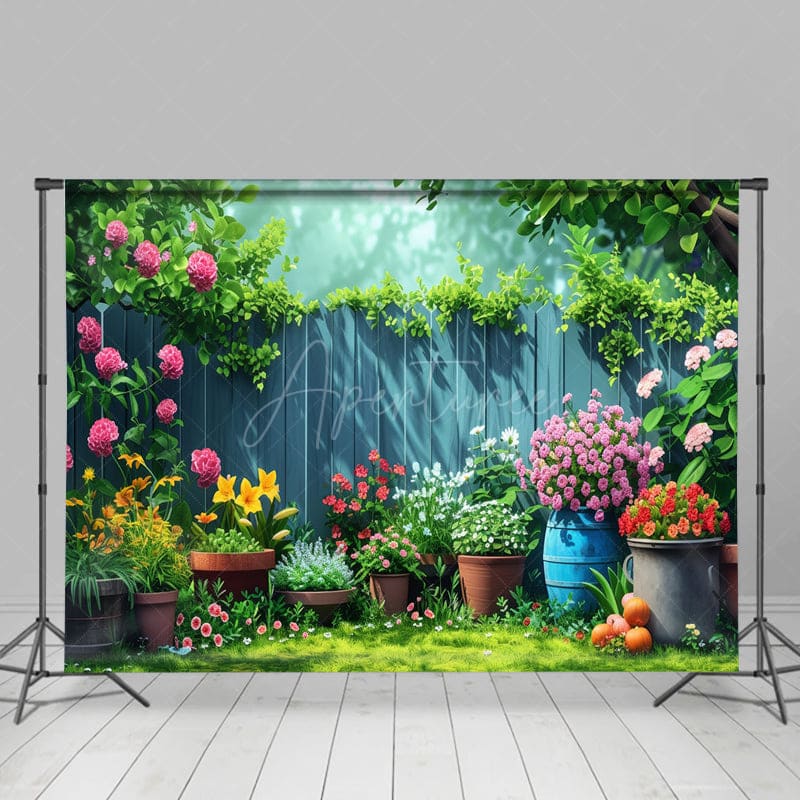 Aperturee - Aperturee Floral Backyard With Sunshine Sweet Spring Backdrop