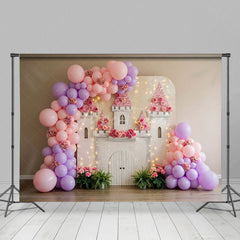 Aperturee - Aperturee Floral Balloon Arch Castle Boho Wedding Backdrop