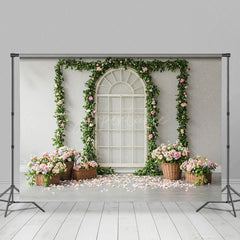 Aperturee - Aperturee Floral Boho Arched Elegant Door Wedding Backdrop