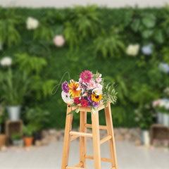 Aperturee - Aperturee Floral Boho Plants Board Sweet Wedding Backdrop