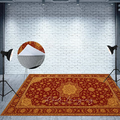 Aperturee - Aperturee Floral Burgundy Baroque Photo Fabric Floor Backdrop