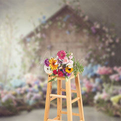 Aperturee - Aperturee Floral Cabin Sweet Indoor Elegant Wedding Backdrop