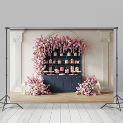 Aperturee - Aperturee Floral Dessert Counter Cute Elegant Wedding Backdrop