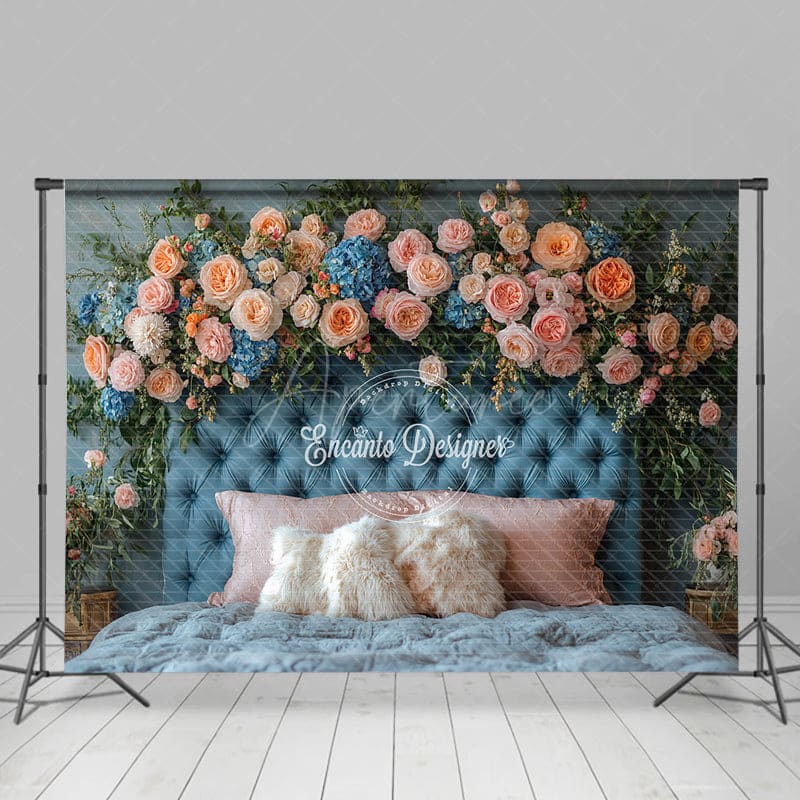 Aperturee - Aperturee Floral Elegant Soft Vibe Sweet Headboard Backdrop