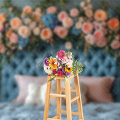 Aperturee - Aperturee Floral Elegant Soft Vibe Sweet Headboard Backdrop