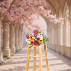 Aperturee - Aperturee Floral European Style Corridor Photography Backdrop