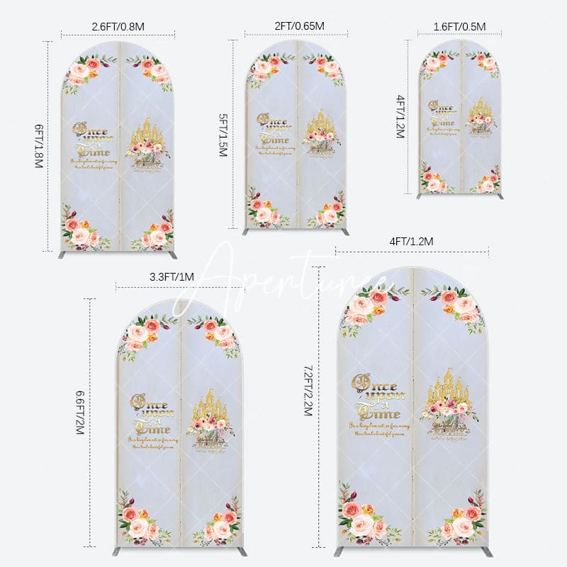 Aperturee - Aperturee Floral Fairy Tale Story Book Birthday Arch Backdrop