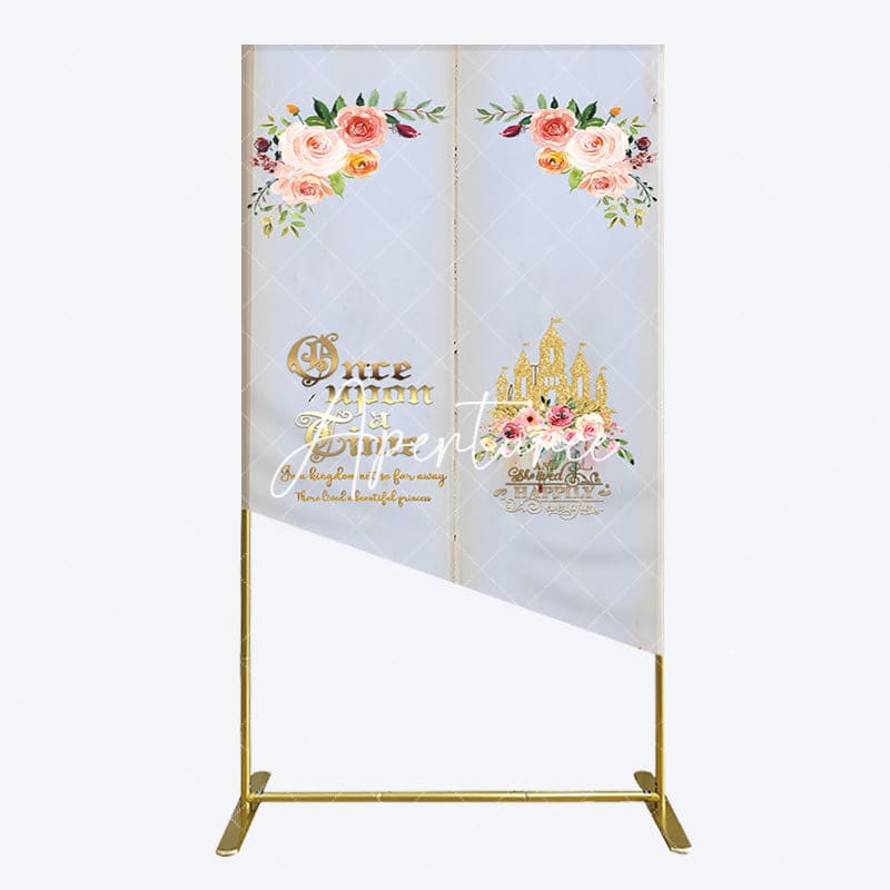 Aperturee - Aperturee Floral Fairy Tale Story Book Birthday Rectangle Backdrop