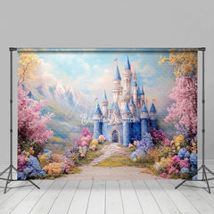 Aperturee - Aperturee Floral Fine Art With Cartoon Castle Wedding Backdrop
