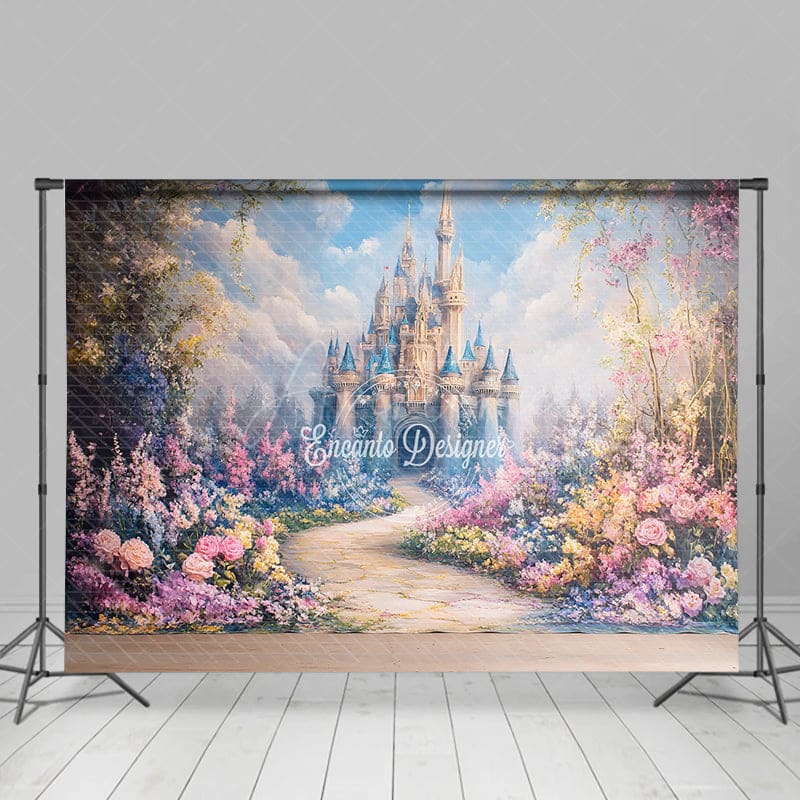 Aperturee - Aperturee Floral Fine Art Wonderland Castle Wedding Backdrop