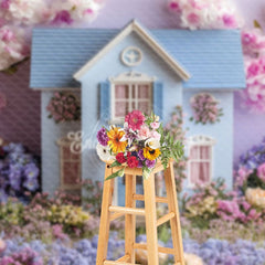Aperturee - Aperturee Floral Garden Fancy House Spring Photo Bacckdrop
