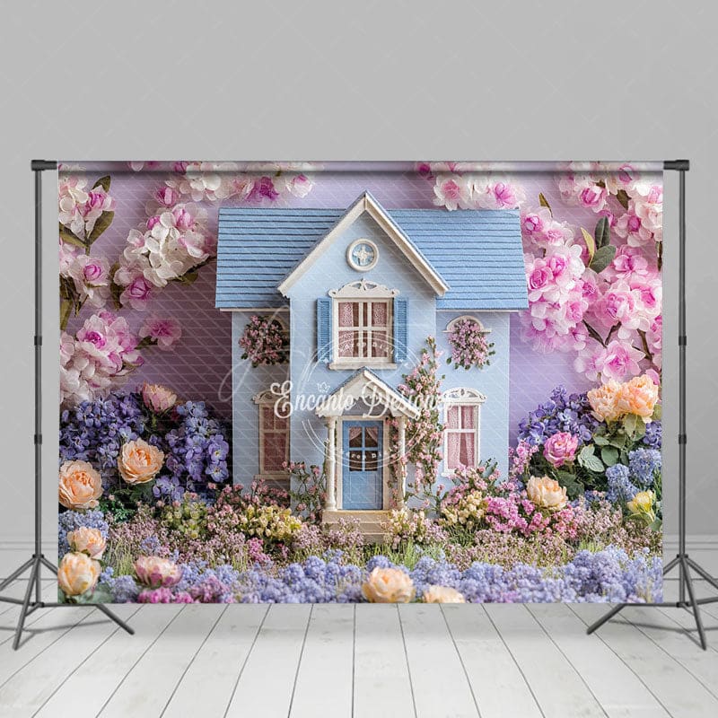Aperturee - Aperturee Floral Garden Fancy House Spring Photo Bacckdrop