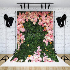 Aperturee - Aperturee Floral Grass Field Cute Spring Photography Backdrop